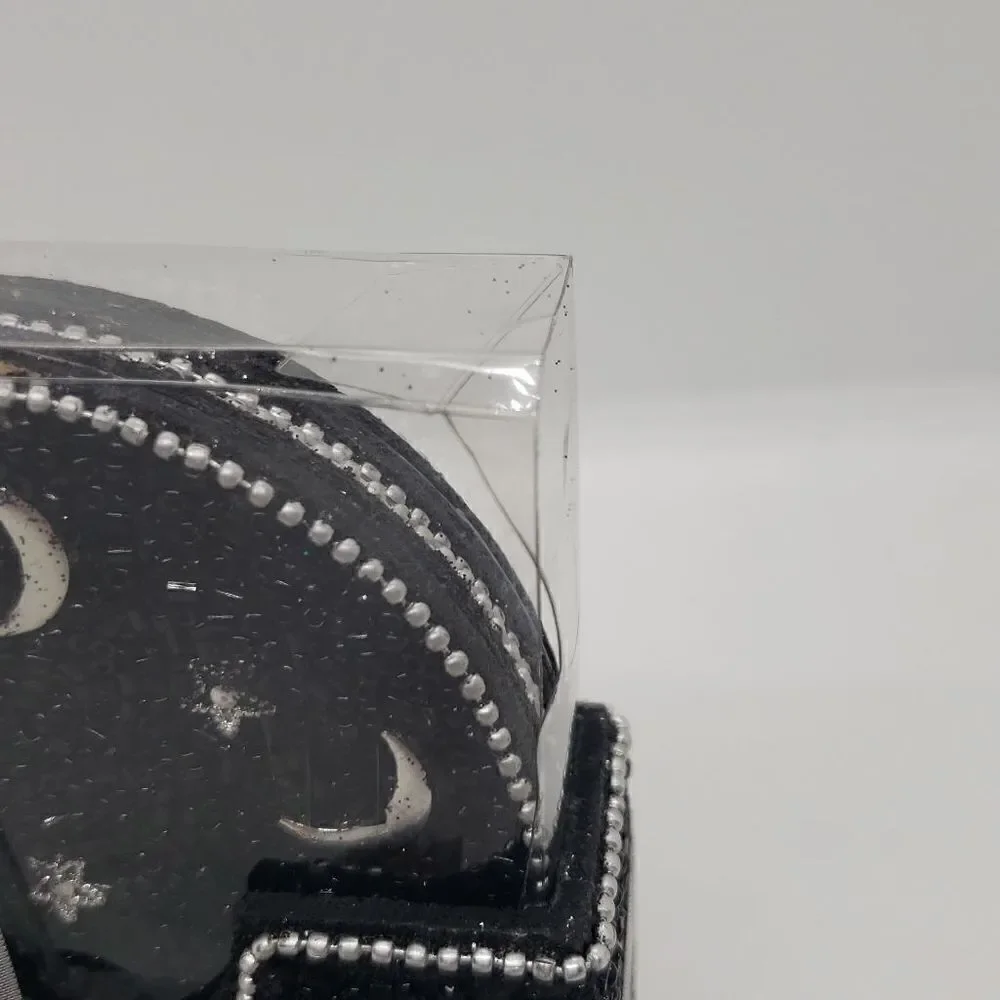 Moon and stars beaded coaster set with holder